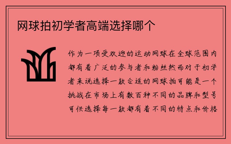 网球拍初学者高端选择哪个