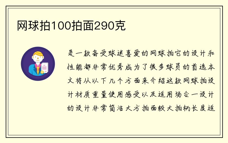 网球拍100拍面290克